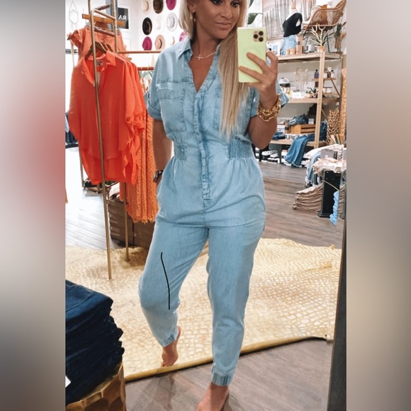 THE DOWDY CHAMBRAY JUMPER BY ELAN NWT SZ S - Picture 8 of 9